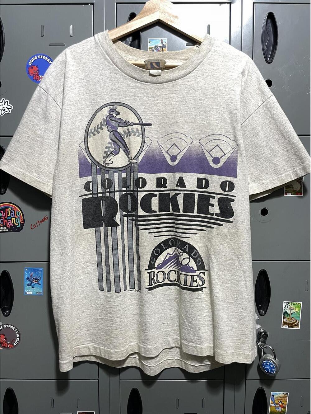 1994 Colorado Rockies Logo 7 90s mlb graphic tee xl 23x28